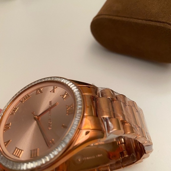 Michael Kors Blake Rose Gold Crystal Watch New Glam Designer MK3245 - Picture 10 of 13